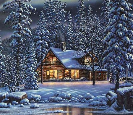 winter cottage illustration bancroft ontario